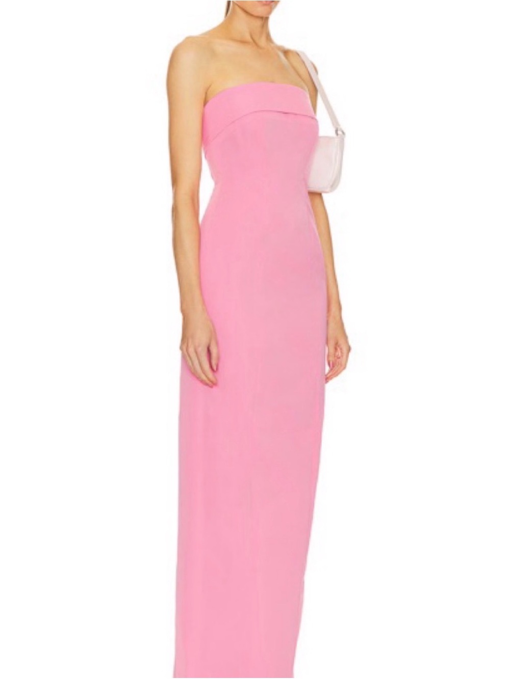 Strapless Pink Column Gown - Sleek Evening Dress
